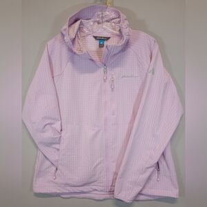 Eddie Bauer Women’s Hooded Jacket Light Pink Textured Full Zip Size XL